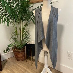 Stylish Gray Sleeveless Drape Vest